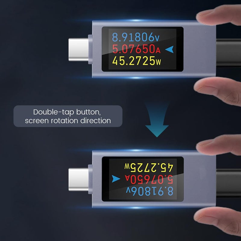 diymore 2 PCS USB C Power Meter Testers,USB C Tester Power Meter Color Screen,Digital Multimeter,Three Screens Switch to Display Current,Voltage,CPU Temperature,USB C Tester,DC4-30V/0-12A - Image 4